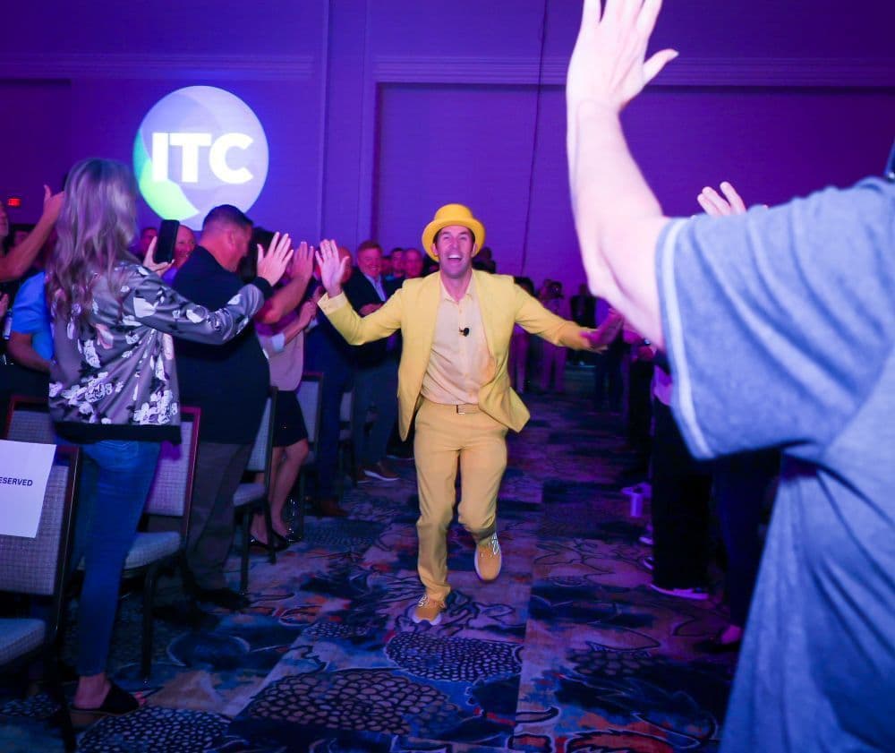ITC Vegas entrance where exhibitors can use B2Brain lead capture with insurance buyers