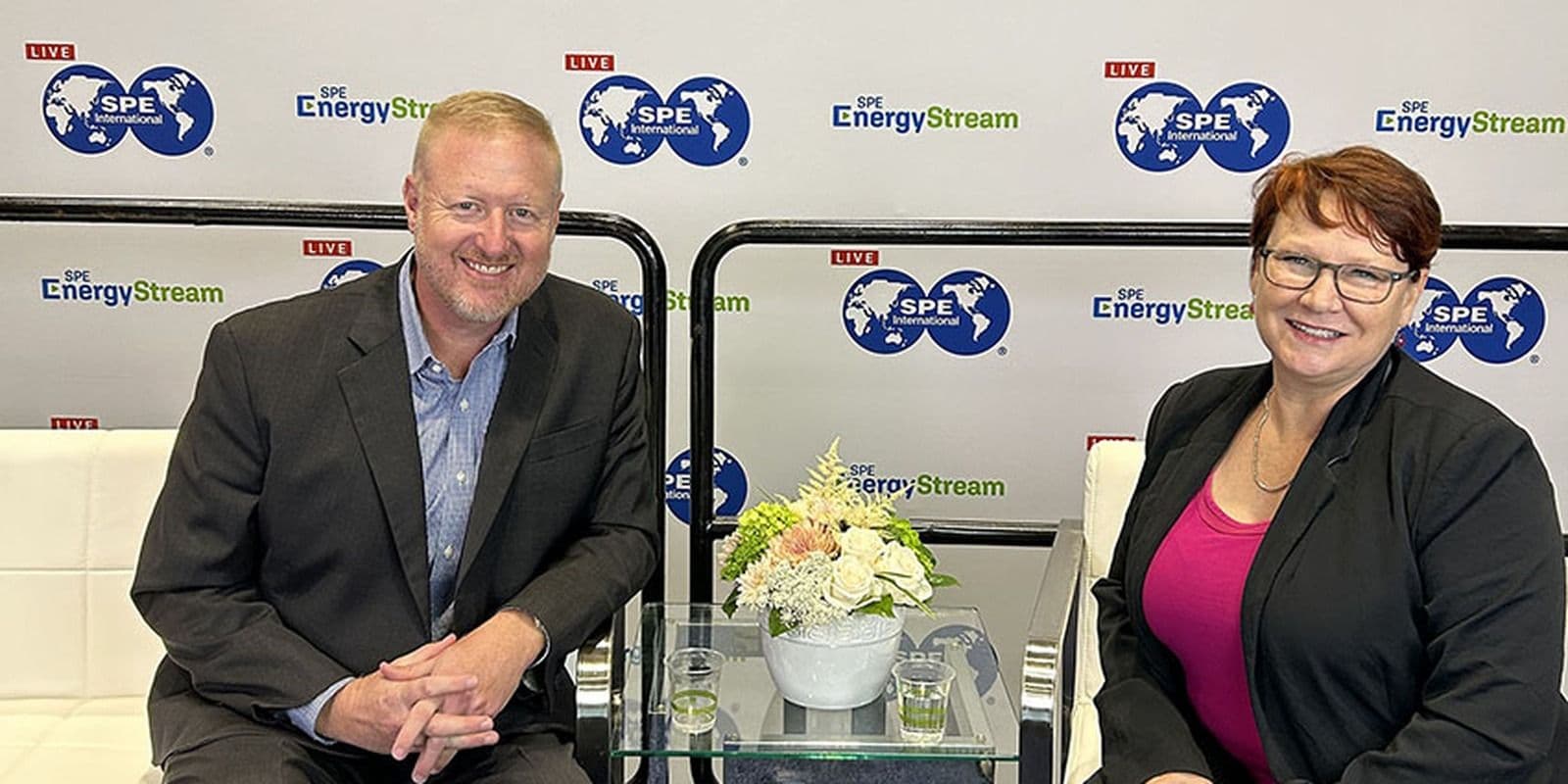 Jamie White and Jennifer Pallanich after a live CCS Tech Talk at ATCE 2024
