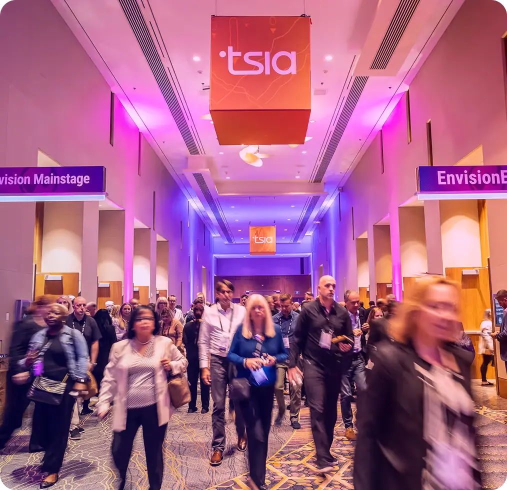Attendees entering the TSIA World ENVISION mainstage area at a prior edition
