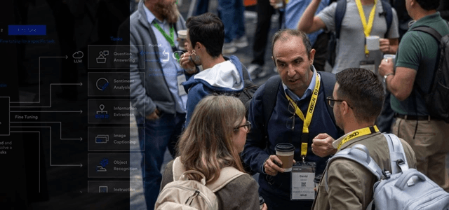 Attendees talking on an ODSC AI Expo floor