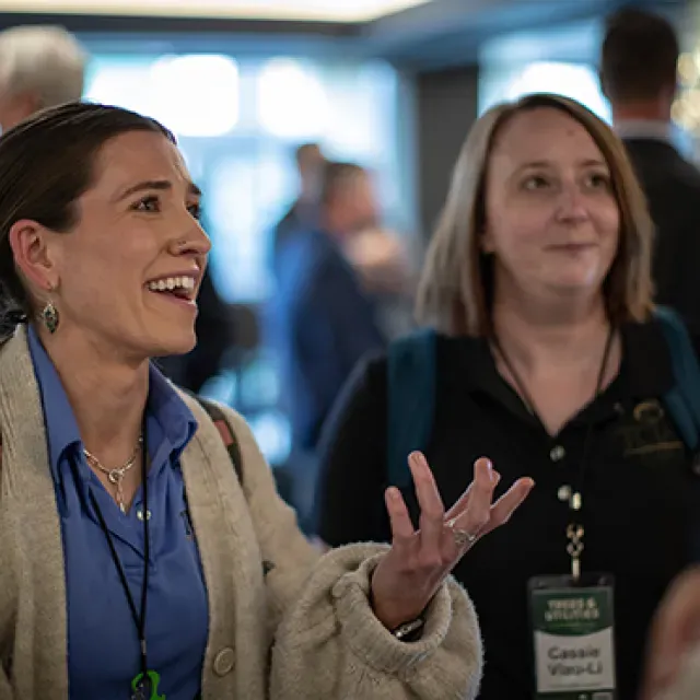 Trees and Utilities Conference attendees using B2Brain lead capture while networking