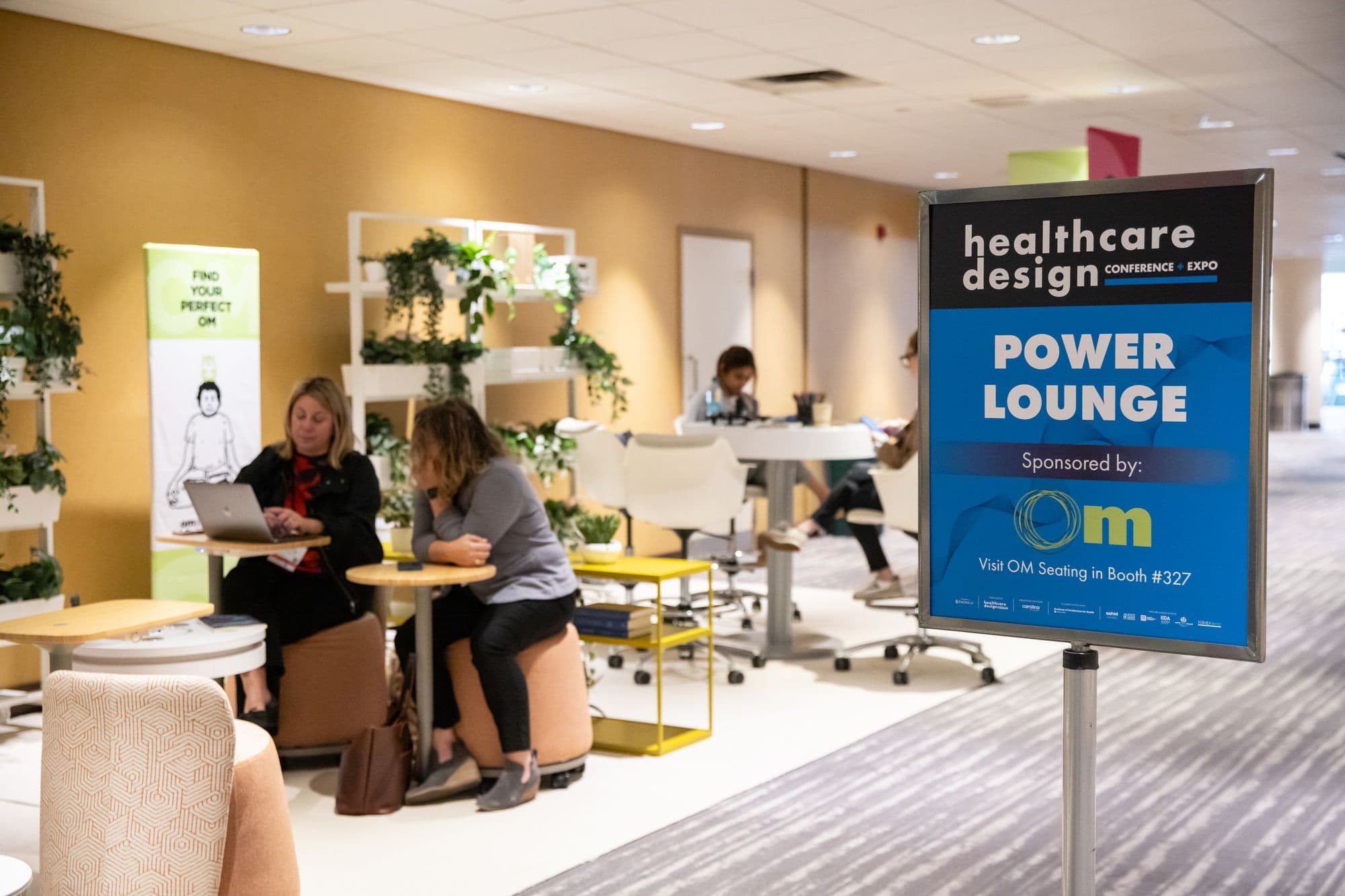 HCD Conference + Expo Power Lounge with attendees in Indianapolis in 2024