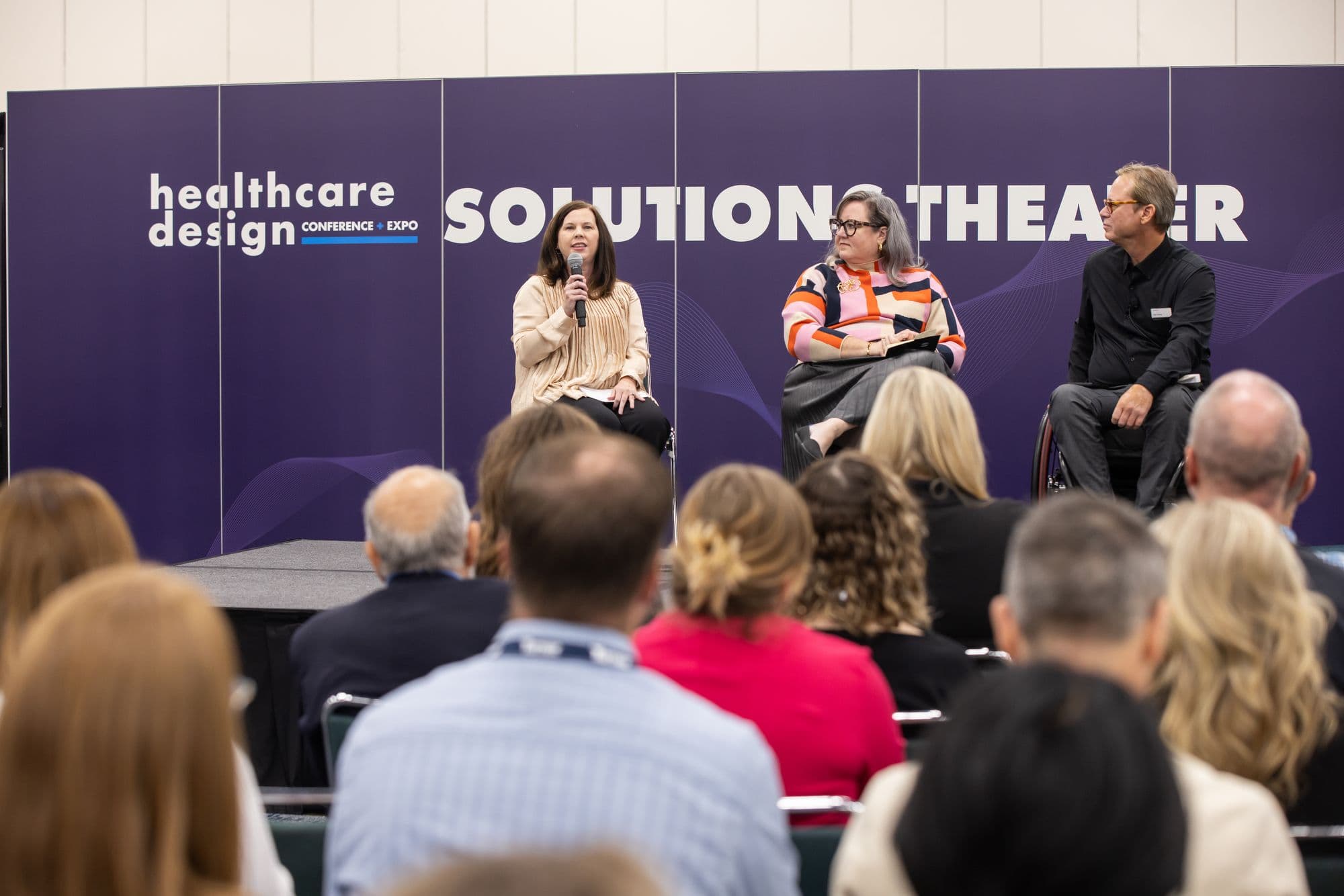 Panel discussion on the HCD Conference + Expo Solutions Theater stage in 2024