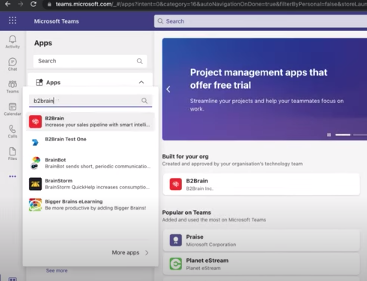 B2Brain app for MS Teams