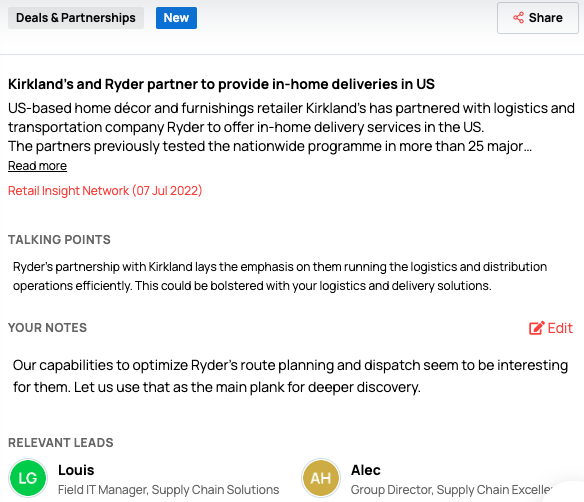 Ryder's delivery services deals and new customer growth need support and enhancement to their business operations systems